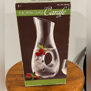 European Glass Carafe with Handle